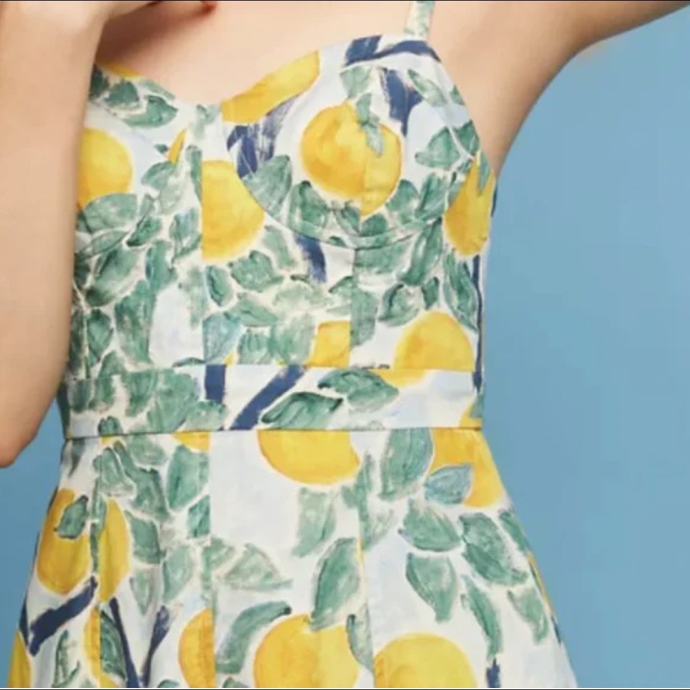 NWT Anthropologie Whit Dress Lemon - Picture 2 of 9